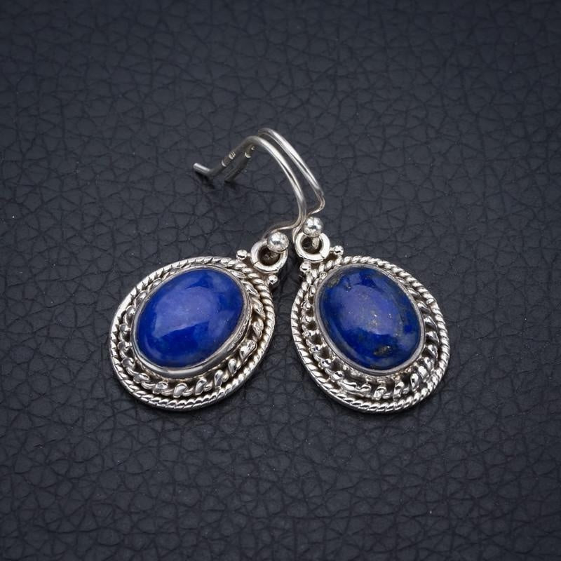 StarGems Lapis Lazuli  Handmade 925 Sterling Silver Earrings 1.25