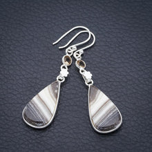 StarGems Zebra Calcite CitrineHandmade 925 Sterling Silver Earrings 2" F5506