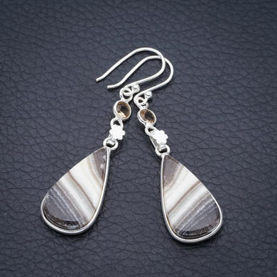 StarGems Zebra Calcite CitrineHandmade 925 Sterling Silver Earrings 2