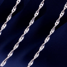 StarGems® Solid 18k Real Yellow/Rose/White Gold Water Ripple Chain Necklace for Women 40-45cm NX001