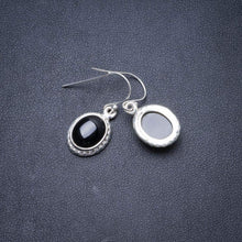 StarGems  Natural Black Onyx Handmade Unique 925 Sterling Silver Earrings 1" Y2908