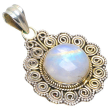 StarGems  Natural Rainbow Moonstone Handmade Unique 925 Sterling Silver Pendant 1.5" B3684