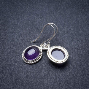 StarGems® Natural Amethyst Handmade Unique 925 Sterling Silver Earrings 1.25" Y3707