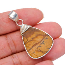 StarGems  Natural Picture Jasper Handmade Vintage 925 Sterling Silver Pendant 1 3/4" S0635