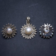 StarGems  Natural River Pearl 925 Sterling Silver Jewelry Set, Earrings Stud:3/4" Pendant:1 1/4" T8907