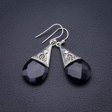 StarGems  Natural Black Onyx Handmade 925 Sterling Silver Earrings 1.75" D3804