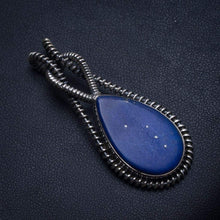 StarGems  Natural Lapis Lazuli Handmade Boho 925 Sterling Silver Pendant 2" T1884