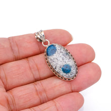 StarGems® Natural K2 Azurite Handmade Unique 925 Sterling Silver Pendant 1 1/2" S0748