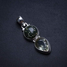 StarGems  Natural Ocean Jasper and Green Amethyst Handmade Unique 925 Sterling Silver Pendant 1 1/2" T2763