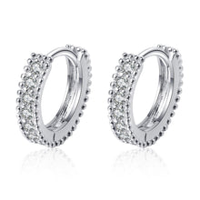 StarGems® 0.14cttw Moissanite 925 Silver Platinum Plated Cuff Earrings EX101
