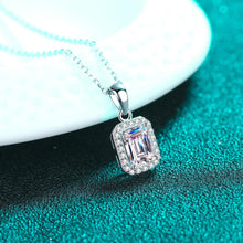 StarGems® Emerald Cut Minimalist 1ct Moissanite 925 Silver Platinum Plated Necklace 40+5cm NX107