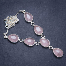 StarGems  Natural Rose Quartz Handmade Unique 925 Sterling Silver Necklace16+1.25" Y5348