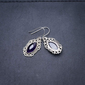 StarGems® Natural Amethyst Handmade Unique 925 Sterling Silver Earrings 1.25" Y3235