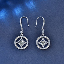 StarGems  0.5ct Moissanite 925 Silver Platinum Plated&Zirconia Copper Coins Drop Earrings B4655