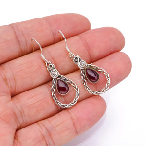 StarGems  Natural Amethyst Handmade Mexican 925 Sterling Silver Earrings 1 1/2" S1501