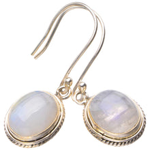 StarGems® Natural Rainbow Moonstone Handmade 925 Sterling Silver Earrings 1.5" D6522