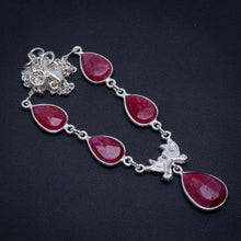 StarGems  Natural Cherry Ruby Handmade Unique Handmade Necklace 17.75" A3249