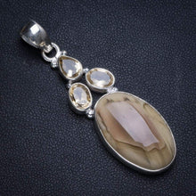 StarGems  Natural Imperial Jasper and Citrine Handmade Vintage 925 Sterling Silver Pendant 2" T1025