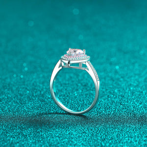 StarGems® Pink Triple-Layer Heart-Shape Three Prong 1ct Moissanite 925 Silver Platinum Plated Ring RX000