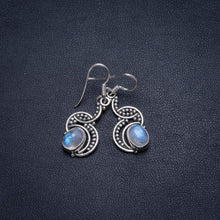 StarGems  Natural Rainbow Moonstone Handmade Mexican 925 Sterling Silver Earrings 1 1/4" T5096