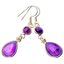 StarGems® Natural Amethyst Handmade 925 Sterling Silver Earrings 1.75" D6820