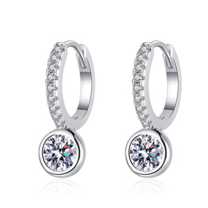 StarGems® 0.5ct×2 Moissanite 925 Silver Platinum Plated Cuff Earrings EX088