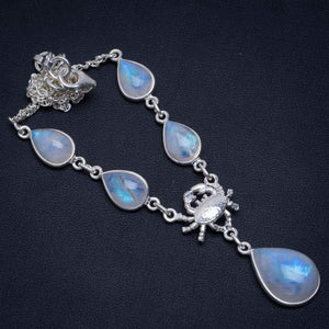 StarGems  Natural Rainbow Moonstone Handmade Unique Handmade Necklace 17.25" A3220