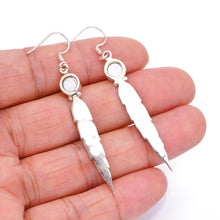 StarGems  Natural River Pearl Punk Style Feather Shape 925 Sterling Silver Earrings 2 1/2" S1359