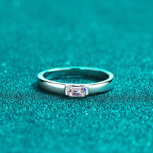 StarGems  Emerald Cut Simplism 0.5ct Moissanite 925 Silver Platinum Plated Ring RX045