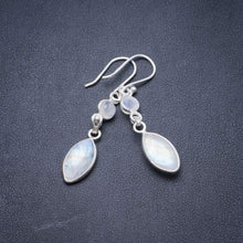 StarGems  Natural Rainbow Moonstone Handmade Unique 925 Sterling Silver Earrings 1.75" Y3744