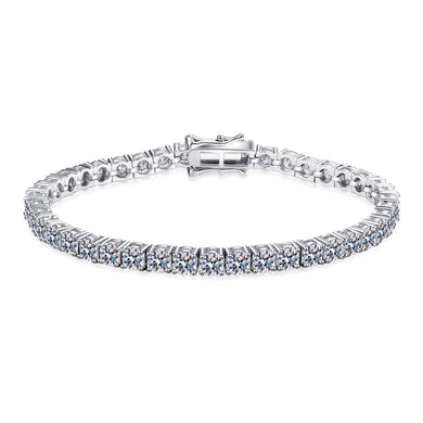 StarGems® Minimalism Clap 4.6cttw Moissanite 925 Sterling Silver Platinum Plated Bracelet For Women BX022
