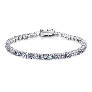 StarGems® Minimalism Clap 4.6cttw Moissanite 925 Sterling Silver Platinum Plated Bracelet For Women BX022