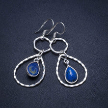 StarGems  Natural Lapis Lazuli Handmade 925 Sterling Silver Earrings 2" T4762