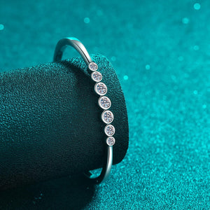 StarGems® Minimalism 2.5cttw Moissanite 925 Sterling Silver Platinum Plated Bangle Bracelet For Women 163mm  BX001