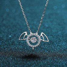 StarGems® Hollow-Out Bat 0.3ct Moissanite 925 Silver Platinum Plated Necklace 40+5cm NX091