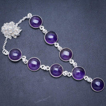 StarGems  Natural Amethyst Handmade Unique 925 Sterling Silver Necklace 17+0.75" Y5504