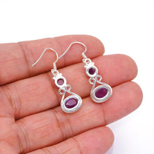 StarGems  Natural Amethyst Handmade Boho 925 Sterling Silver Earrings 1 1/4" S1519