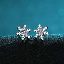 StarGems® Snowflakes 1ct×2 Moissanite 925 Silver Platinum Plated Stud Earrings EX026