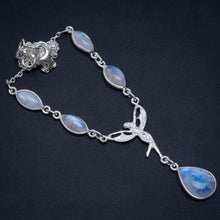 StarGems  Natural Rainbow Moonstone Handmade Unique Handmade Necklace 17.75" A3202