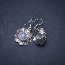 StarGems® Natural Rainbow Moonstone Handmade Unique 925 Sterling Silver Earrings 1.5" Y0266