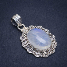 StarGems  Natural Rainbow Moonstone Handmade Unique 925 Sterling Silver Pendant 1.75" B4166