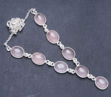 StarGems  Natural Rose Quartz Handmade Unique 925 Sterling Silver Necklace 17.5+0.5" Y5454