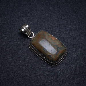 StarGems® Natural Ocean Jasper Handmade 925 Sterling Silver Pendant 1 1/2" T0662