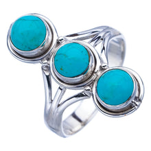 StarGems  Natural Turquoise Handmade 925 Sterling Silver Ring 7.75 F0435