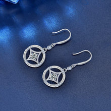 StarGems  0.5ct Moissanite 925 Silver Platinum Plated&Zirconia Copper Coins Drop Earrings B4655