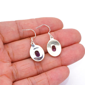 StarGems  Natural Amethyst Handmade Vintage 925 Sterling Silver Earrings 1 1/4" S1670