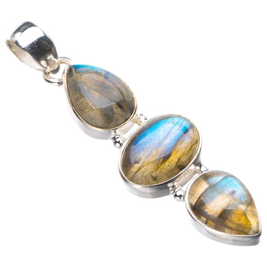 StarGems  Natural Blue Fire Labradorite Handmade 925 Sterling Silver Pendant 2