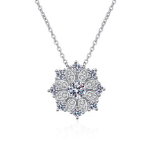 StarGems® Sunflower 0.5ct Moissanite 925 Silver Platinum Plated Necklace 40+5cm NX027