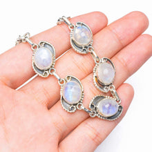 StarGems  Natural Rainbow Moonstone Handmade Unique 925 Sterling Silver Bracelet 6-7" B4245