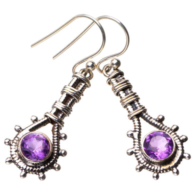 StarGems® Natural Amethyst Handmade 925 Sterling Silver Earrings 1.5